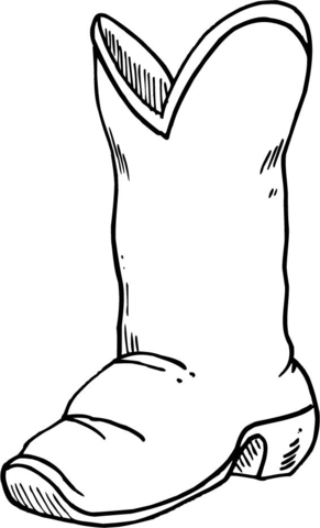 Old Cowboy Boot Coloring Page